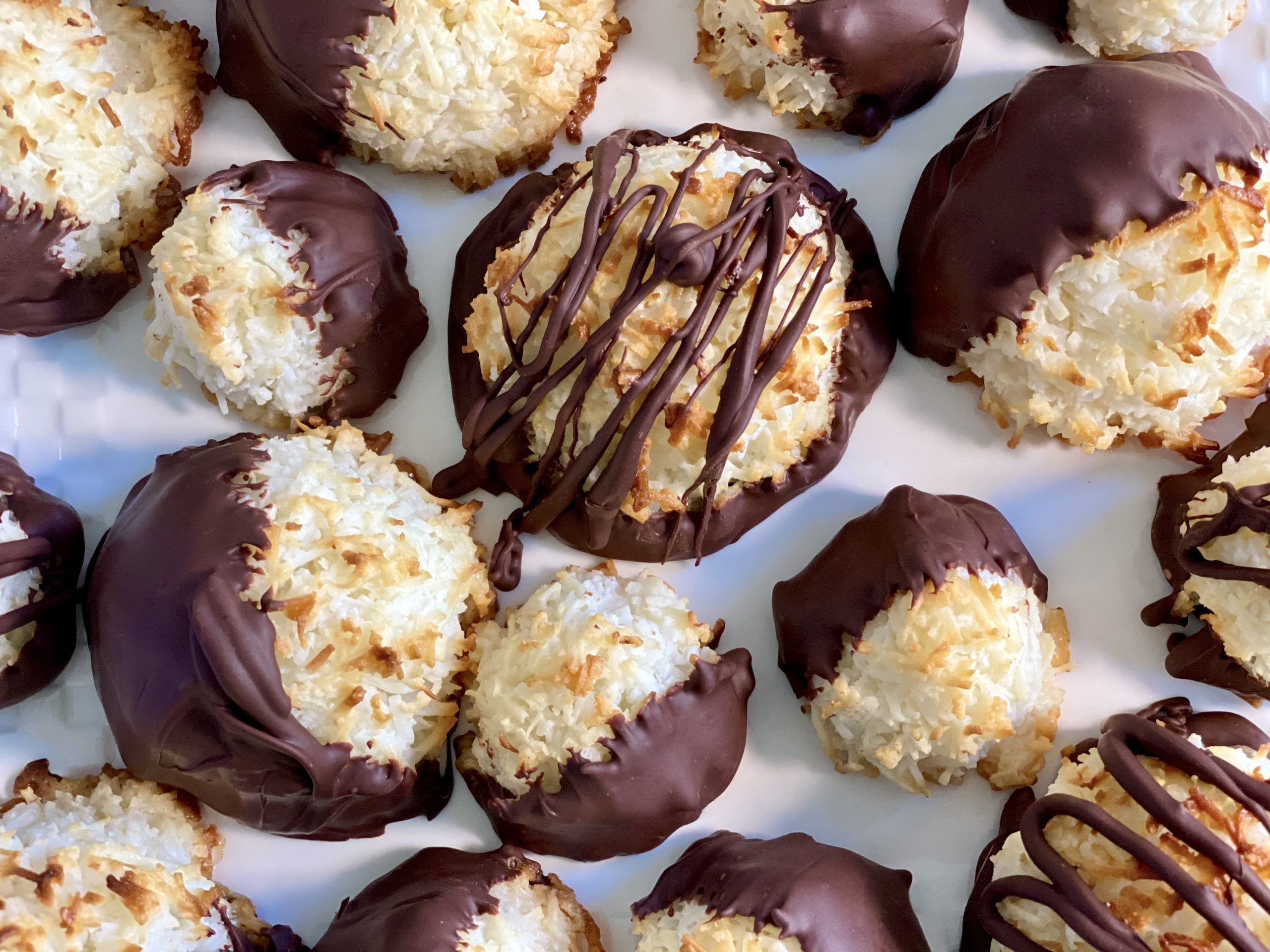 Chocolate Dipped Coconut Macaroons Easy Everyday Cooking